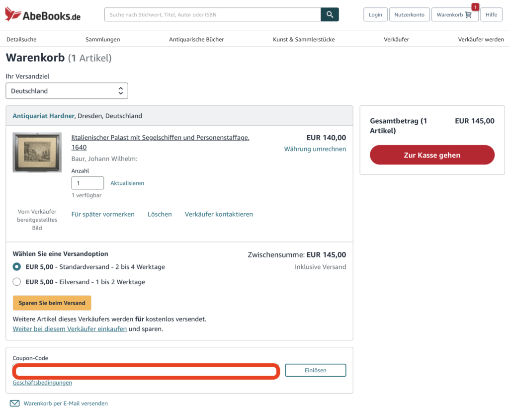 AbeBooks Coupon-Code einloesen