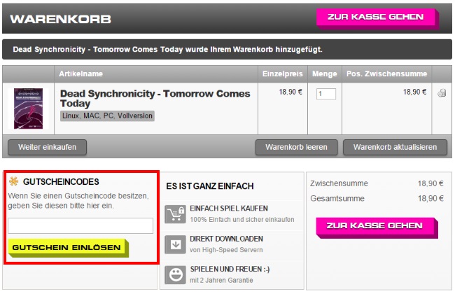 Gameliebe Gutschein einlösen