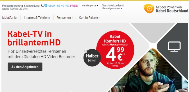 Kabel Deutschland Onlineshop
