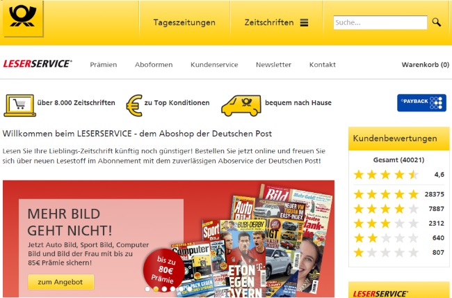 Leserservice Onlineshop