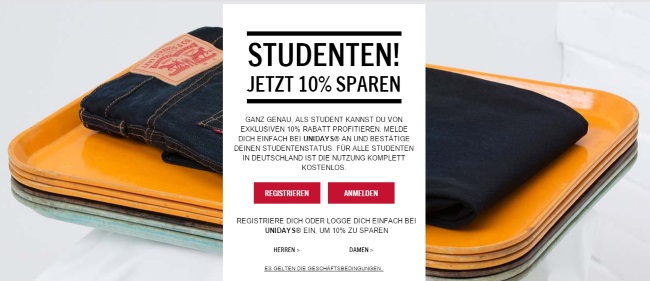 Levis Studentenrabatt