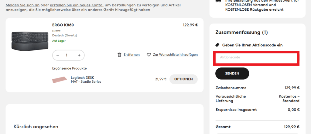 Gutscheincode Logitech