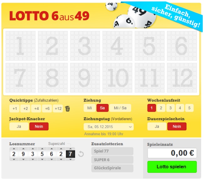 Lottohelden Spielschein