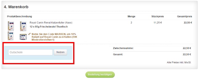 Petmeds Gutschein einlösen