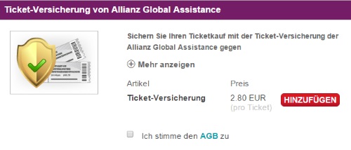 Ticketmaster Ticketversicherung