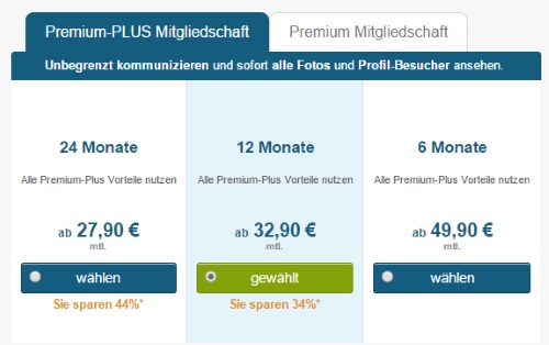 eDarling Premium-Mitgliedschaft