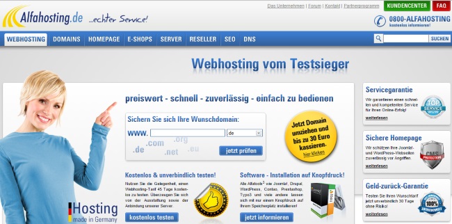 Alfahosting Onlineshop