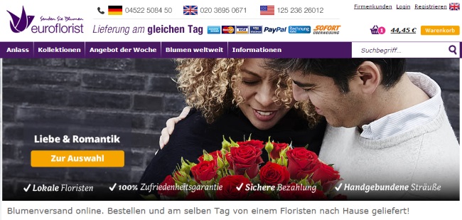 EuroFlorist Onlineshop