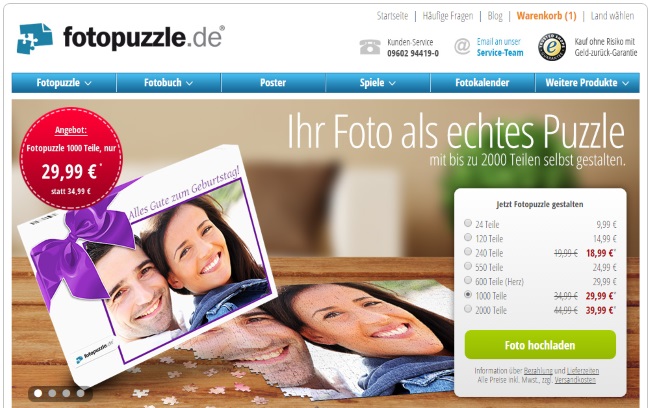 Fotopuzzle Onlineshop