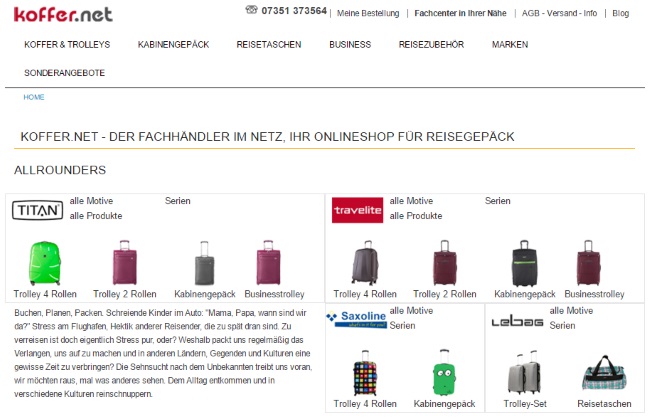 Koffer.net Onlineshop