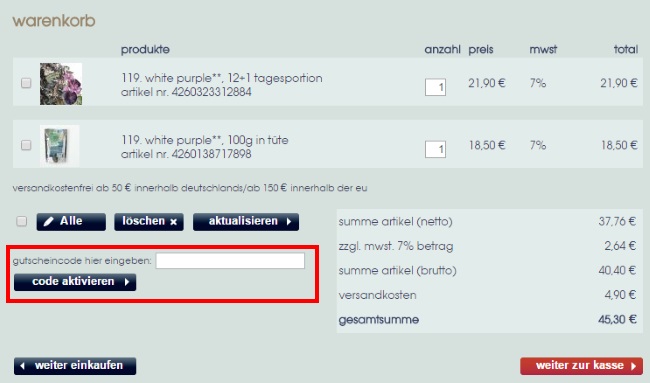 Shuyao Gutschein einlösen
