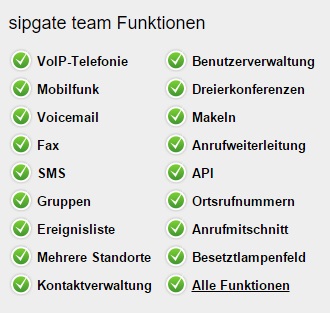 Sipgate Team Funktionen