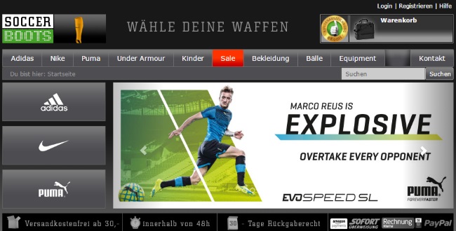 Soccerboots Onlineshop