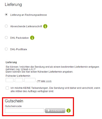 VAMOS Gutschein einlösen