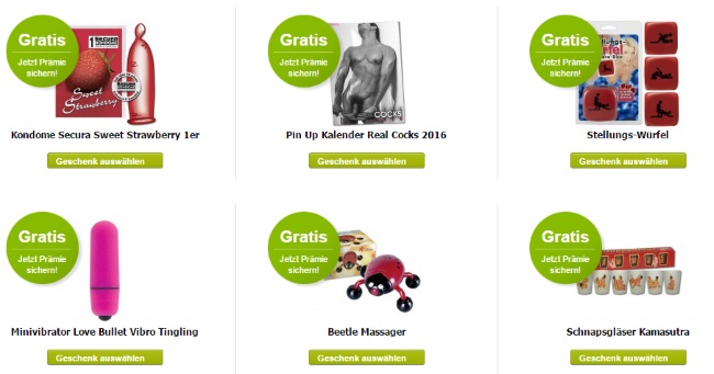 Adultshop Gratisprämien