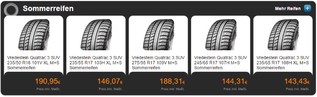 AutoteileStore Reifenangebote