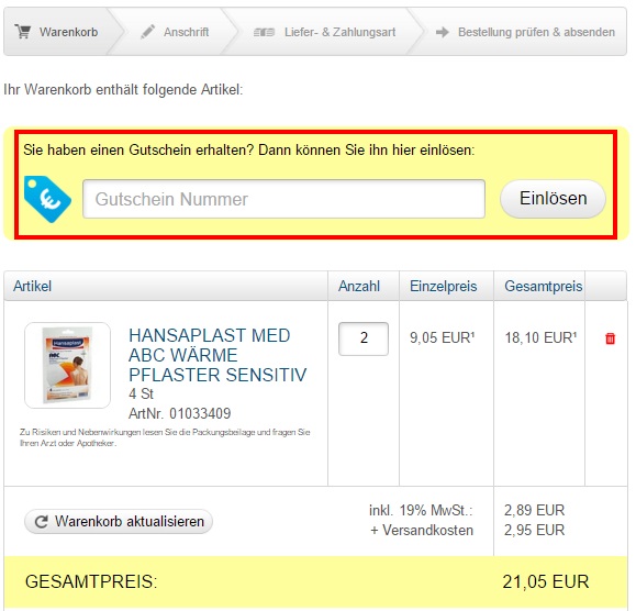 Bodyguardaptoheke Gutschein einlösen