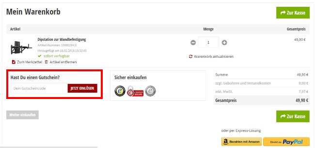 Gorilla Sports Gutschein einlösen