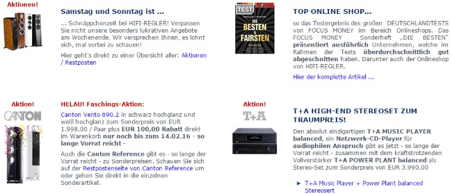 HIFI Regler Aktionsangebote