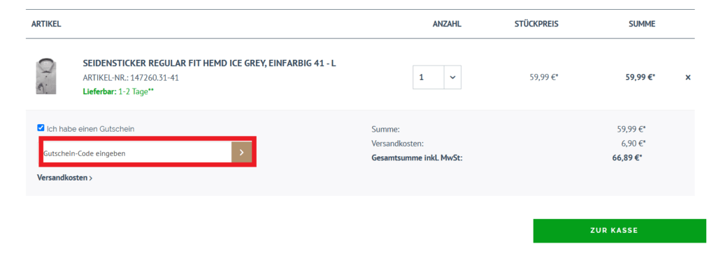 Hemden.de Gutschein-Code einlösen