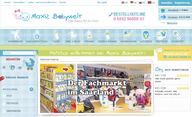 Maxis Babywelt Onlineshop