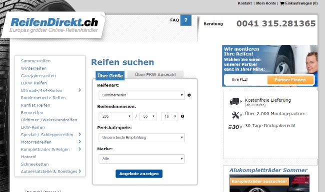 ReifenDirekt.ch Onlineshop