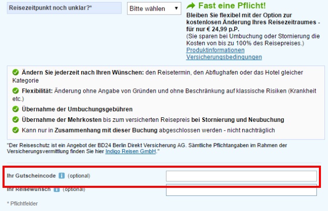 Reisegeier Gutschein einlösen