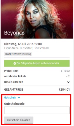 Viagogo Gutschein einlösen