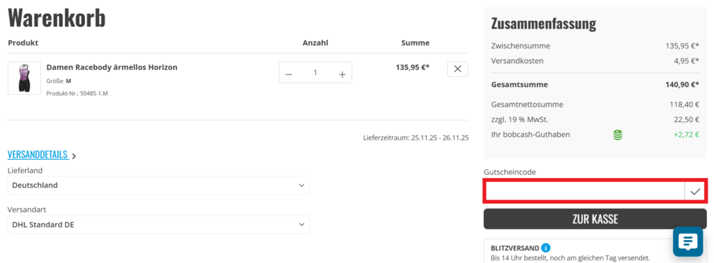 bobshop Gutscheincode eingeben
