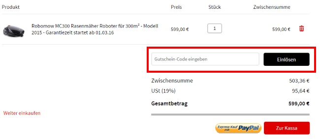 myRobotcenter Gutschein einlösen