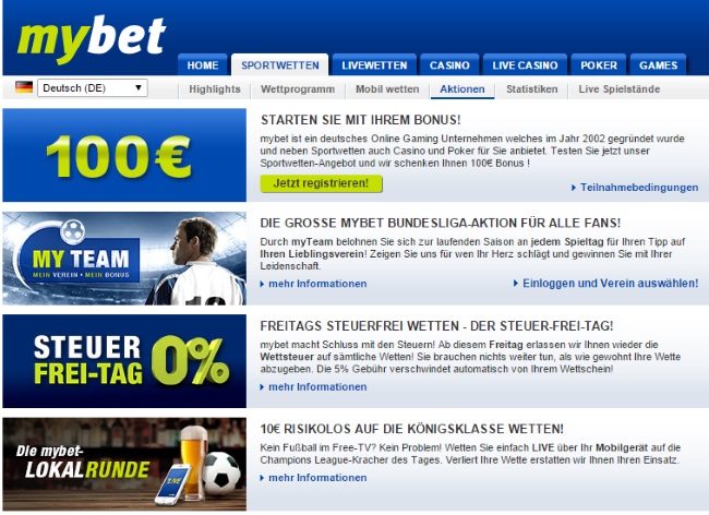 mybet Aktionen