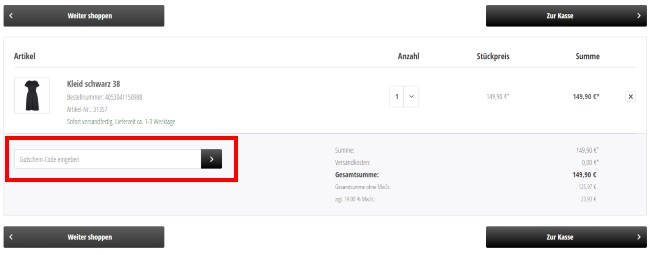 APART Gutschein einlösen