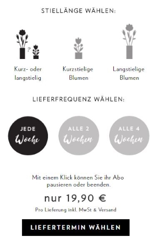 BLOOMY DAYS Abo aussuchen