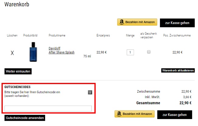 Beautynet Gutschein einlösen