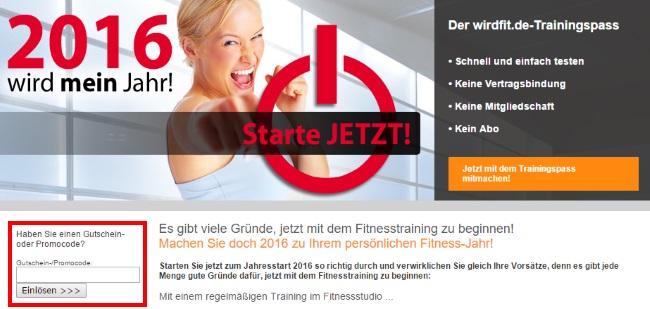 Deutschland wird fit Gutschein einlösen