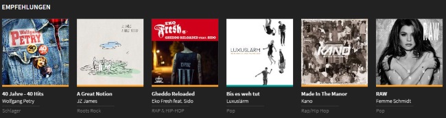 Musicload Empfehlungen