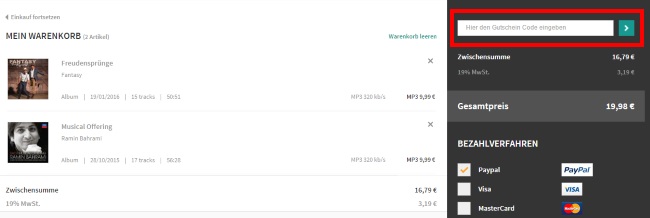 Musicload Gutschein einlösen