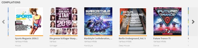 Musicload Sortiment