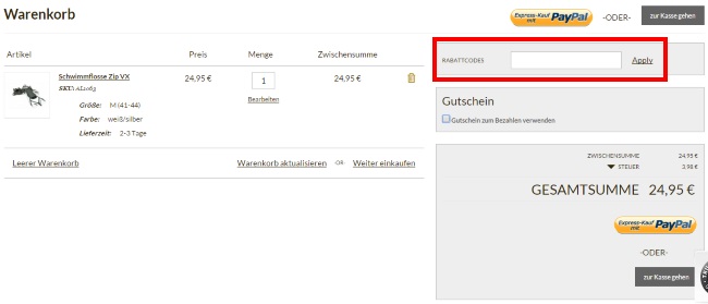 Sportlaedchen Gutschein einlösen