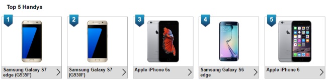 Telefon.de Top-Handys
