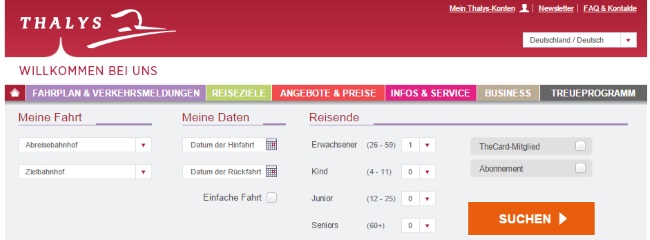 Thalys Onlineshop