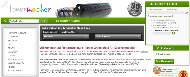 Tonermacher Onlineshop