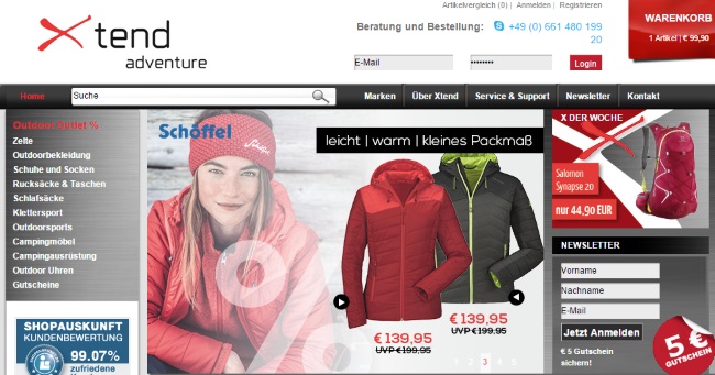 Xtend Adventure Onlineshop