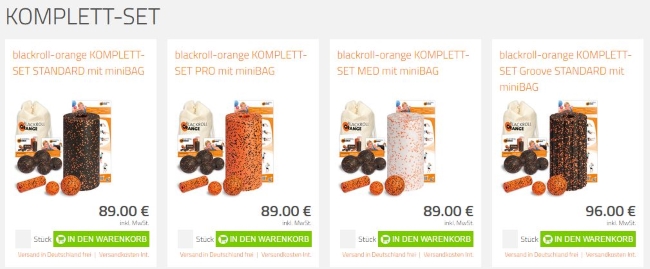 Blackroll-Orange Komplettset