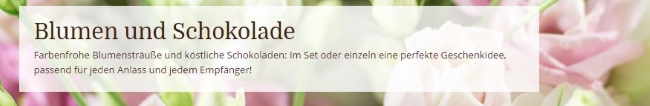 Chocolissimo Schokolade und Blumen