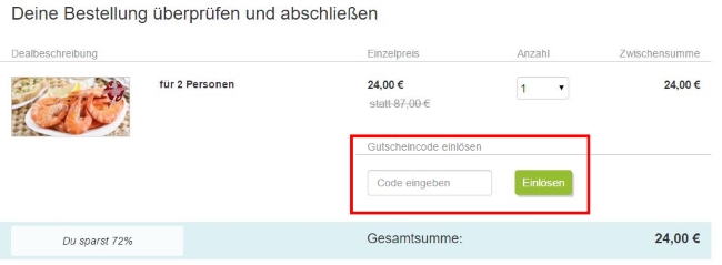 DailyDeal Gutschein einlösen