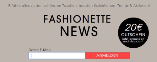 Fashionette Gutschein Newsletter
