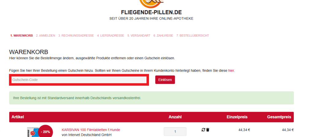Gutschein Fliegende Pillen