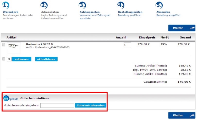 HIT-Optik Gutschein einlösen