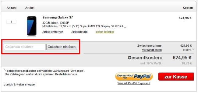 Modeo Gutschein einlösen
